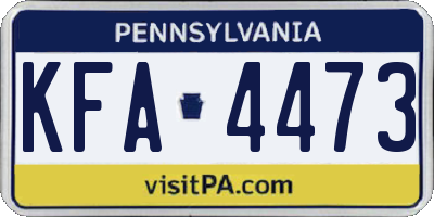 PA license plate KFA4473