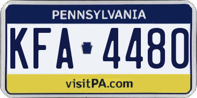 PA license plate KFA4480