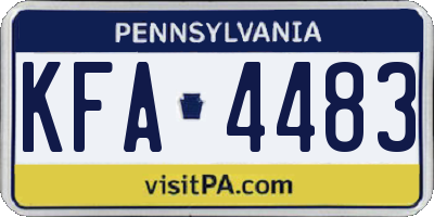 PA license plate KFA4483