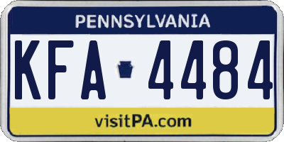 PA license plate KFA4484