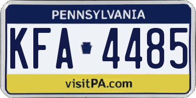 PA license plate KFA4485