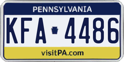 PA license plate KFA4486