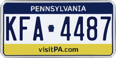 PA license plate KFA4487