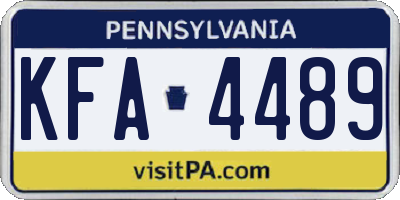 PA license plate KFA4489