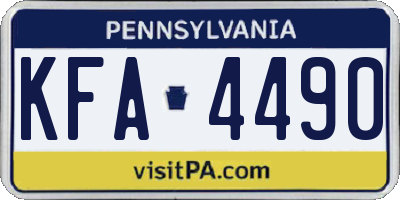 PA license plate KFA4490