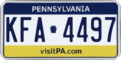 PA license plate KFA4497