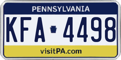 PA license plate KFA4498