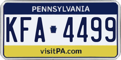 PA license plate KFA4499