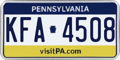 PA license plate KFA4508