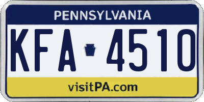 PA license plate KFA4510