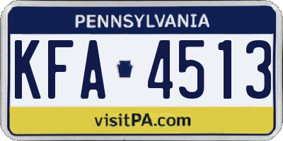 PA license plate KFA4513