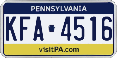 PA license plate KFA4516