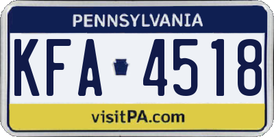 PA license plate KFA4518