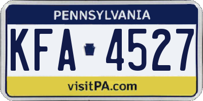 PA license plate KFA4527