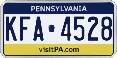 PA license plate KFA4528