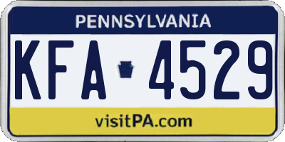 PA license plate KFA4529