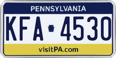 PA license plate KFA4530