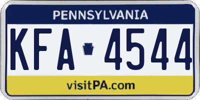 PA license plate KFA4544