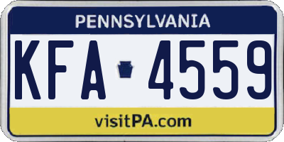 PA license plate KFA4559