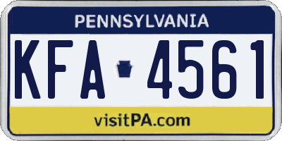 PA license plate KFA4561