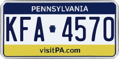 PA license plate KFA4570