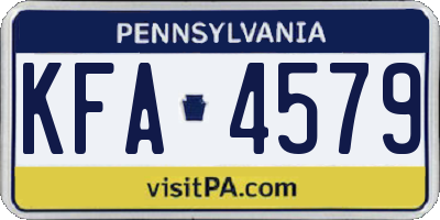 PA license plate KFA4579
