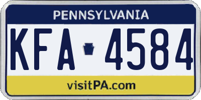 PA license plate KFA4584
