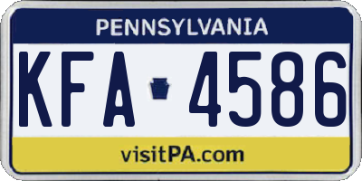PA license plate KFA4586