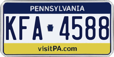 PA license plate KFA4588