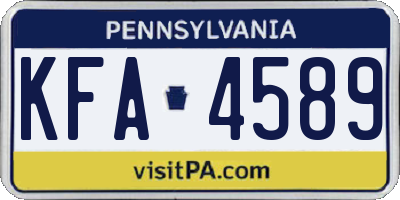 PA license plate KFA4589
