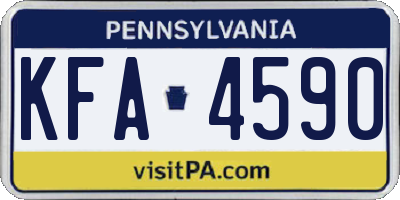 PA license plate KFA4590