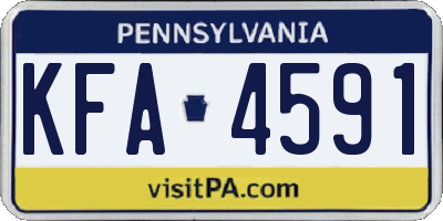 PA license plate KFA4591