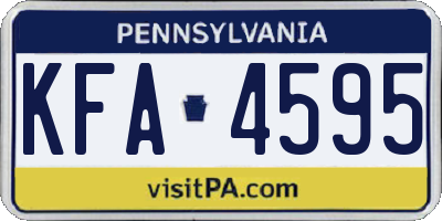 PA license plate KFA4595