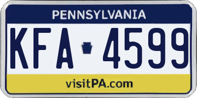 PA license plate KFA4599
