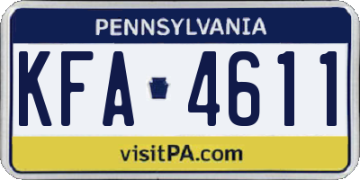 PA license plate KFA4611