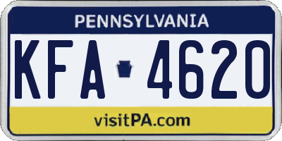 PA license plate KFA4620