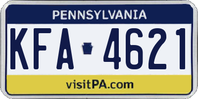 PA license plate KFA4621