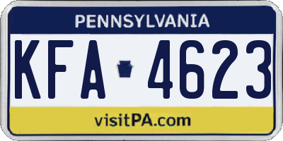 PA license plate KFA4623
