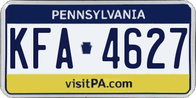 PA license plate KFA4627