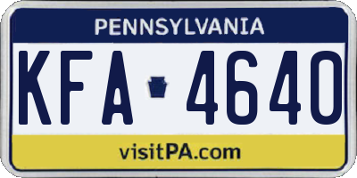 PA license plate KFA4640