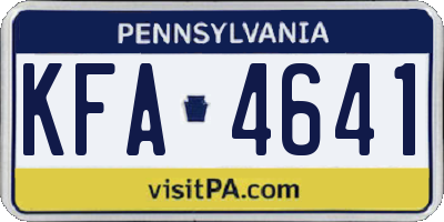 PA license plate KFA4641