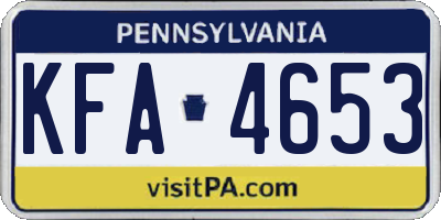 PA license plate KFA4653