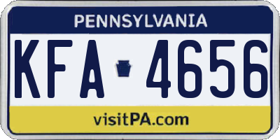 PA license plate KFA4656