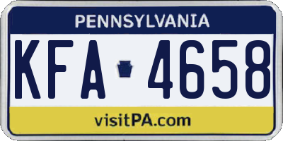 PA license plate KFA4658