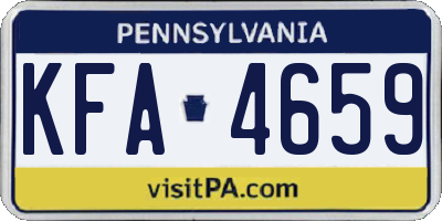 PA license plate KFA4659