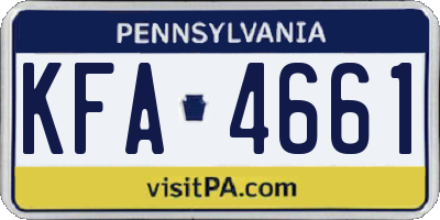 PA license plate KFA4661
