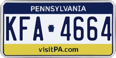 PA license plate KFA4664