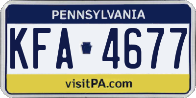PA license plate KFA4677