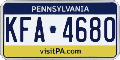 PA license plate KFA4680