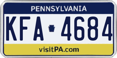 PA license plate KFA4684